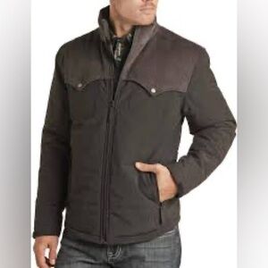 Men’s Rock & Roll denim vintage western corduroy yoke puffer jacket. Size XL.